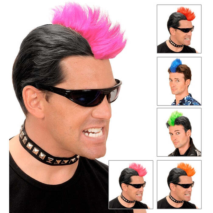 Clip-On Punk Crest 6 Colors Ass.: Red, Blue, Green, Pink, Orange, Purple