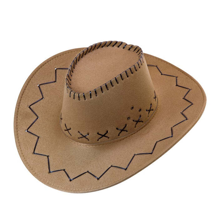 Brown Suede Look Cowboy Hat