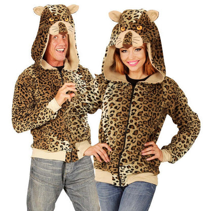 Leopard  Hooded Fleece Jacket 