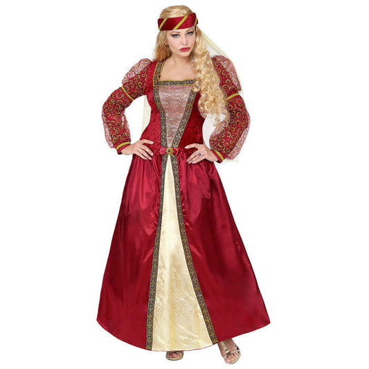 Medieval Princess  Dress With Crinoline Underskirt, Headpiece With Veil 