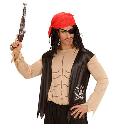 Pirate  Shirt With Vest, Bandana, Eye-Patch 