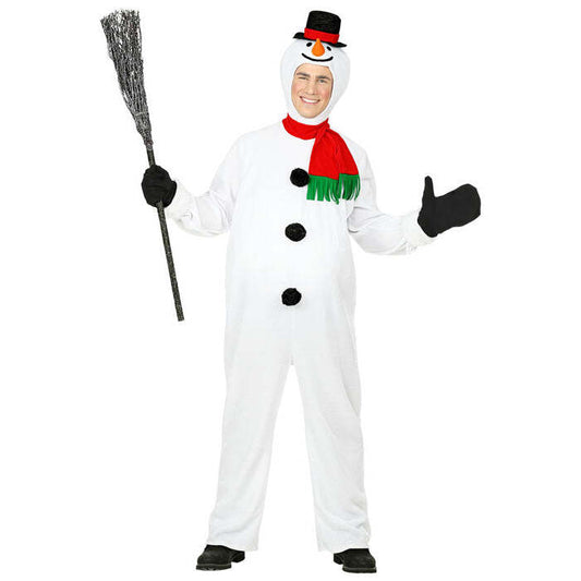 Snowman  Overalls With Stuffed Belly, Headpiece With Mask, Gloves, Scarf 