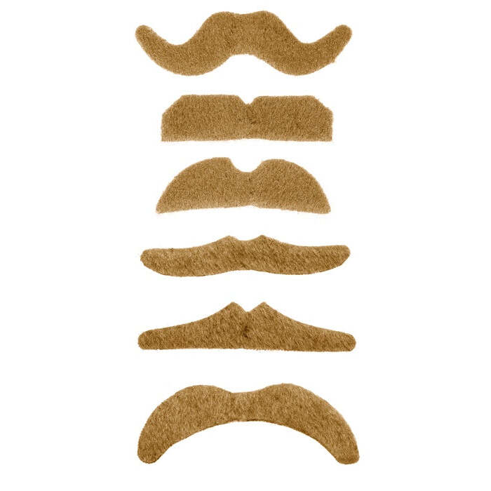 Blond Moustache Adhesive - 6 Styles Ass.