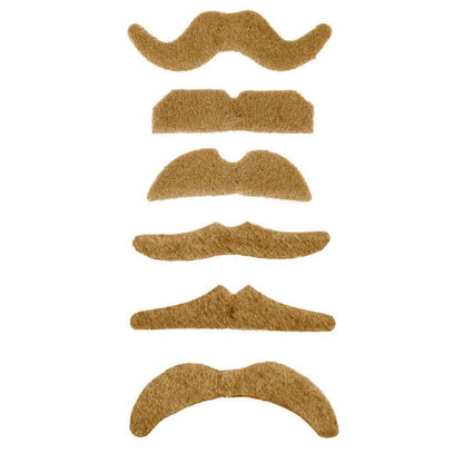 Blond Moustache Adhesive - 6 Styles Ass.