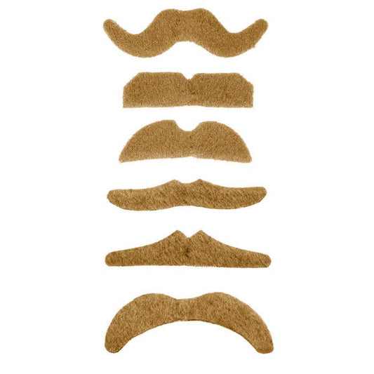 Blond Moustache Adhesive - 6 Styles Ass.