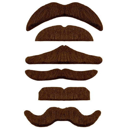 Brown Moustache Adhesive - 6 Styles Ass.