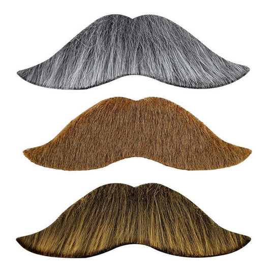 Character Moustache Adhesive - 3 Colors Ass.: Grey, Blond, Brown