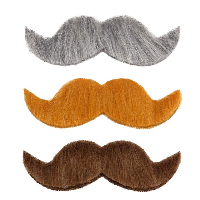 Ambassador Moustache Adhesive - 3 Colors Ass.: Grey, Blond, Brown