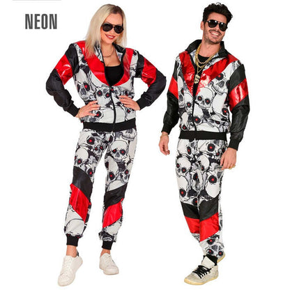 Black/Red Skulls Shell Suit  Jacket, Pants 