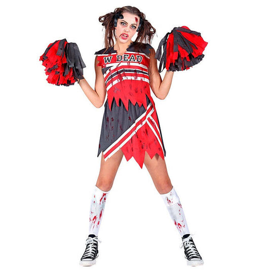 Zombie Cheerleader  Top, Skirt, Pom Poms 