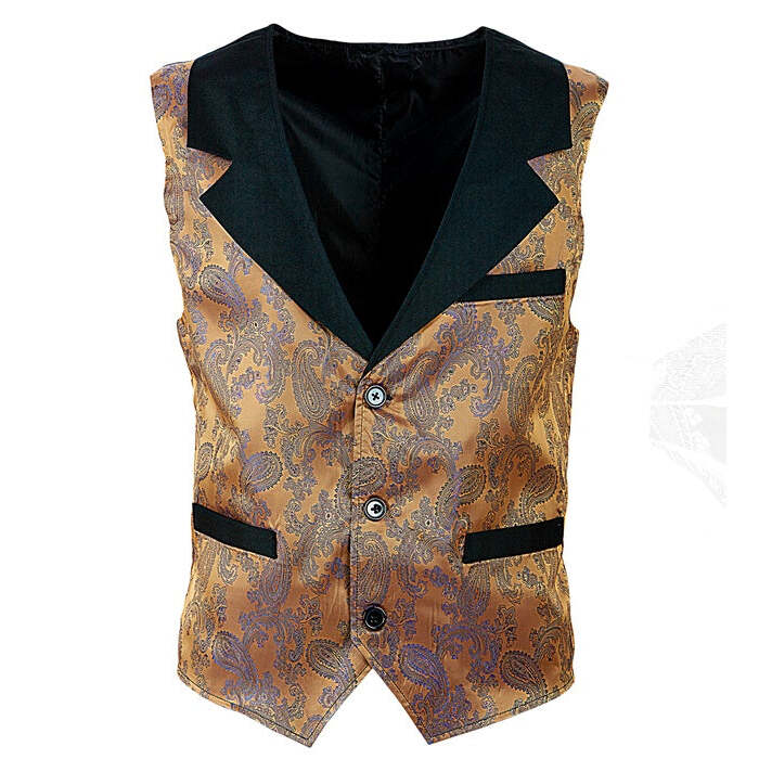 Brown Jacquard Vintage Vest