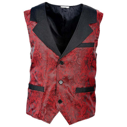 Burgundy Jacquard Vintage Vest
