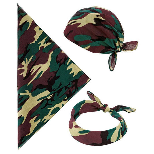 Camouflage Bandana 55X55 Cm - 100% Cotton