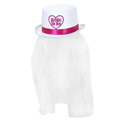 Bride To Be Top Hat With Bridal Veil