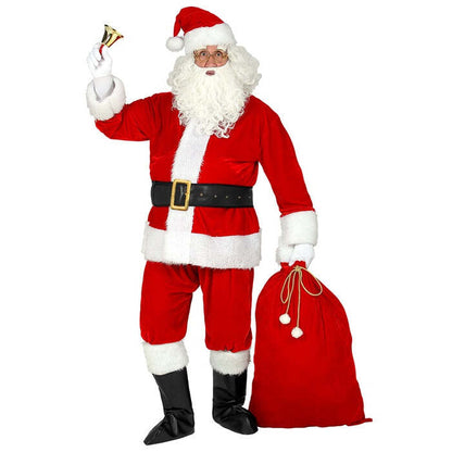 Professional Santa Claus  Jacket, Pants, Belt, Hat, Beard, Glasses, Boot Covers, Sack 