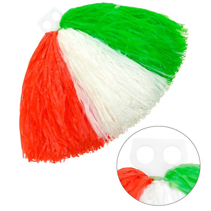 Green-White-Red Pom Pom