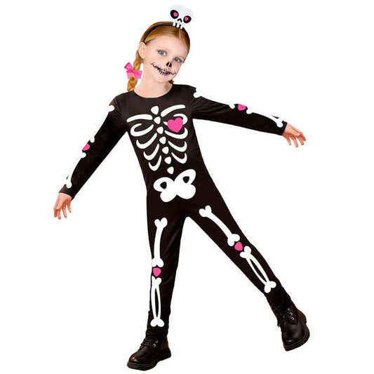 Skeleton  Jumpsuit, Bow Headband 