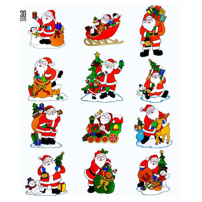 Santa Claus Christmas Window Sticker 12 Styles Ass. - 30 Cm