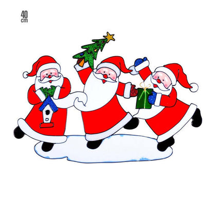 Horizontal Santa Claus Trio Window Sticker 40 Cm