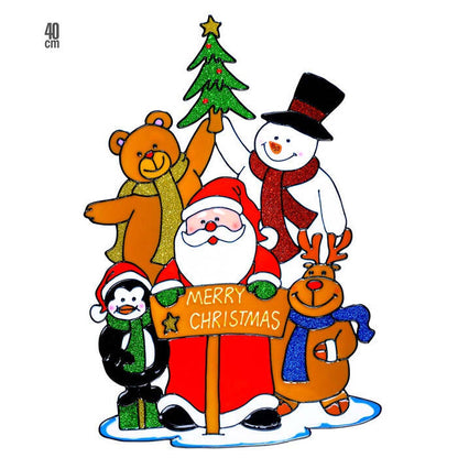 Merry Christmas Santa'S Family Window Sticker 40 Cm