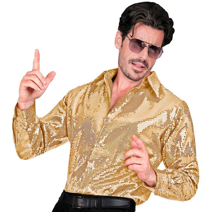 Party Fashion Shirt  Gold Sequin Shirt 