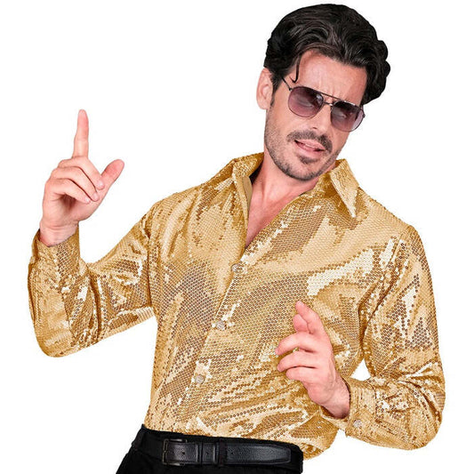 Party Fashion Shirt  Gold Sequin Shirt 