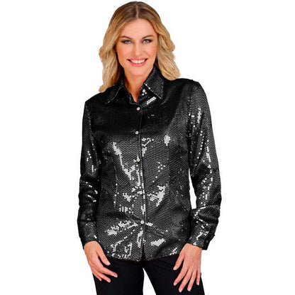 Party Fashion Shirt  Black Sequin Shirt 