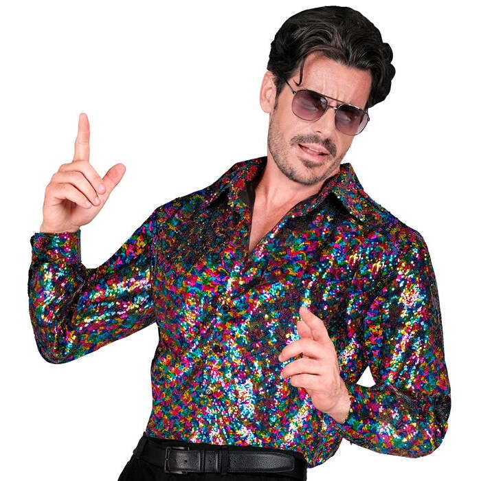Party Fashion Shirt  Multicolor Sequin Shirt 