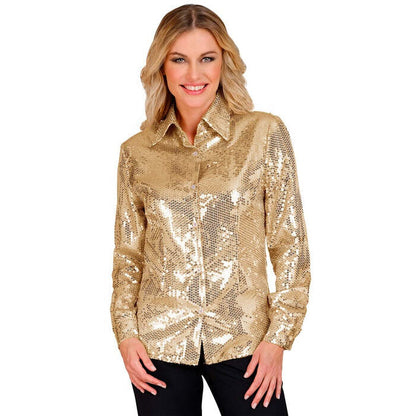 Party Fashion Shirt  Gold Sequin Shirt 