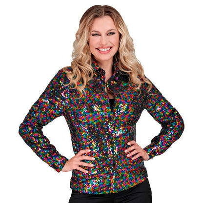 Party Fashion Shirt  Multicolor Sequin Shirt 