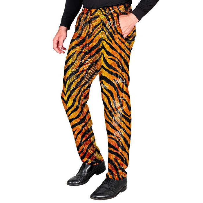 Party Fashion Pants  Animalier Tiger Sequin Pants 
