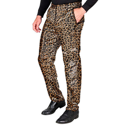 Party Fashion Pants  Animalier Leopard Sequin Pants 