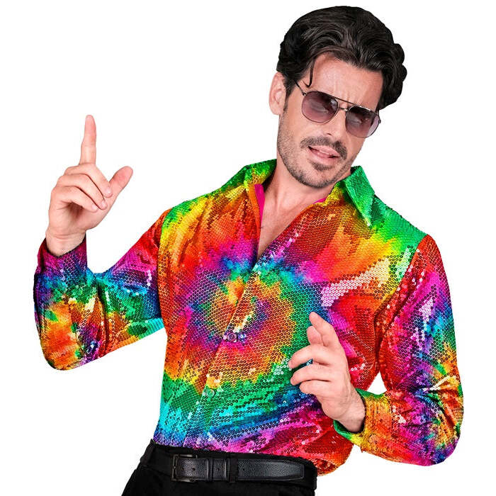 Party Fashion Shirt  Tie Dye Sequin Shirt 