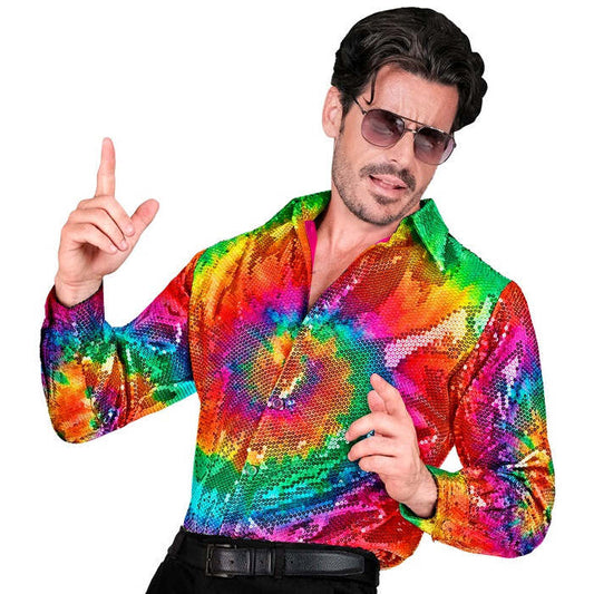 Party Fashion Shirt  Tie Dye Sequin Shirt 