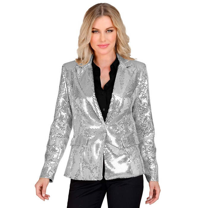 Party Fashion Jacket  Silver Sequin Jacket 