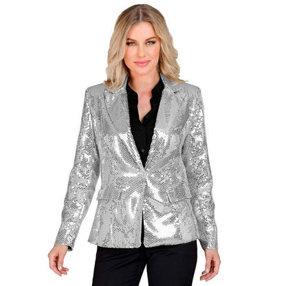 Party Fashion Jacket  Silver Sequin Jacket 