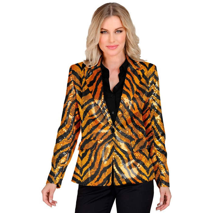 Party Fashion Jacket  Animalier Tiger Sequin Jacket 