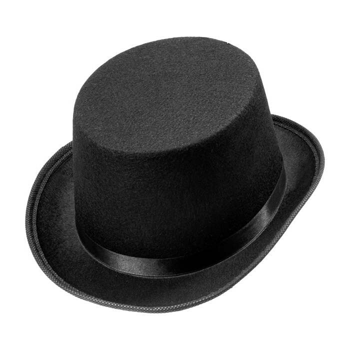 Black Top Hat Felt 11 Cm - Child Size
