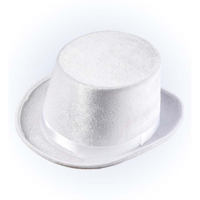 White Top Hat Velvet 13 Cm