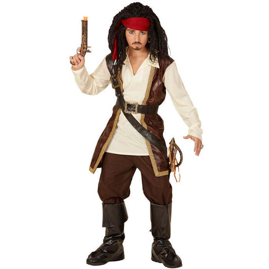Pirate  Coat With Shirt, Pants, Belt, Sword Sash With Buckle, Headband, Boot Covers 