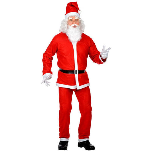 Santa Claus  Jacket, Pants, Belt, Hat, Beard With Moustache 