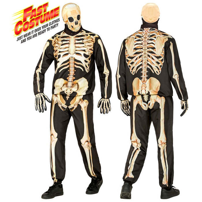 Skeleton Fast Costume  Jacket, Pants, Gloves, Mask 