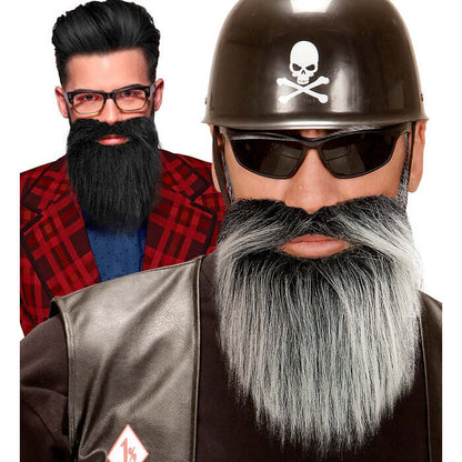 Beard With Moustache 2 Colors Ass.