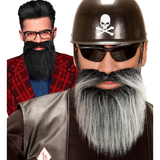 Beard With Moustache 2 Colors Ass.