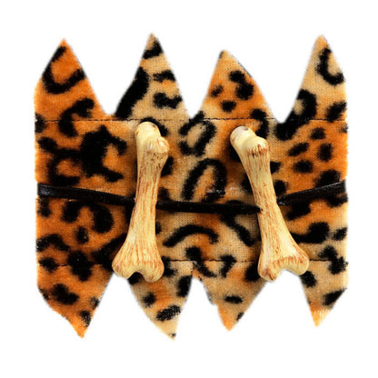 Bones & Leopard Fur Bracelet
