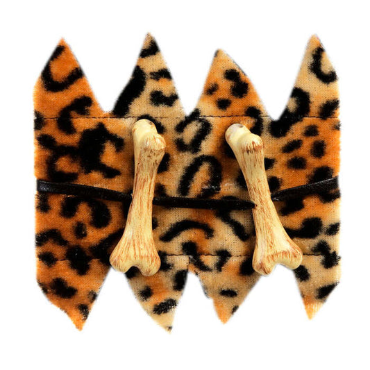 Bones & Leopard Fur Bracelet