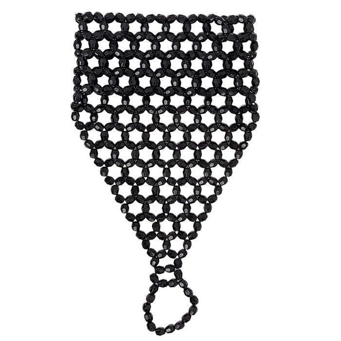 Beaded Fingerglove Black
