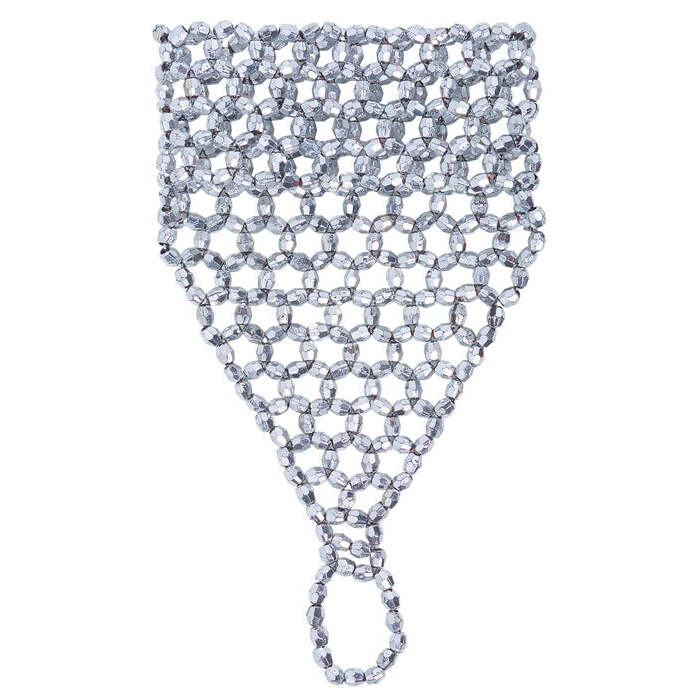 Beaded Fingerglove Silver