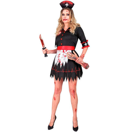 “Zombie Nurse”  Dress With Underskirt, Headpiece 