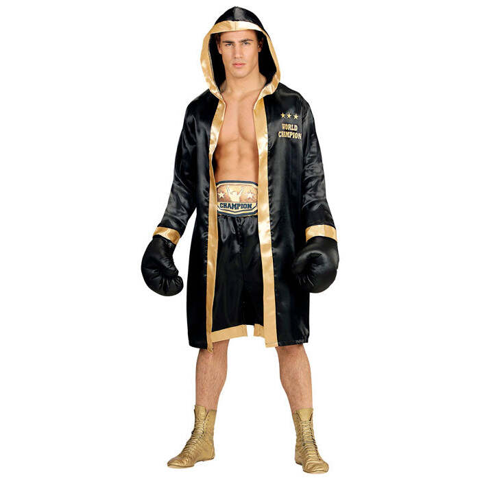 World Boxing Champion  Hooded Robe, Shorts, Belt, Boxing Gloves 